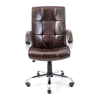 Офісне крісло керівника Richman Arizona Титан Dark Brown Хром М2 AnyFix Коричневе