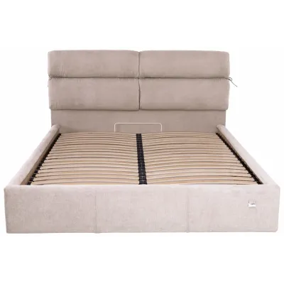 Ліжко двоспальне Richman Единбург Comfort 160 х 200 см Rosto 13 З підйомним механізмом та нішою для білизни Бежеве