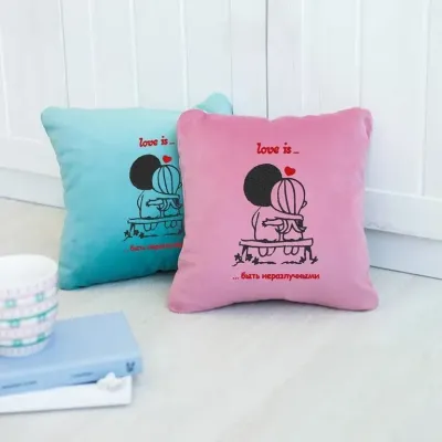 Подушка коханим Kotico «Кохання це бути нерозлучними» Рожевий