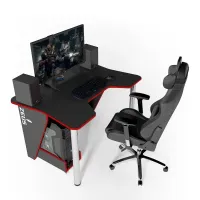 Геймерський стіл ZEUS IGROK-3 Чорний/Червоний Геймерський стіл ZEUS IGROK-3 Чорний/Червоний