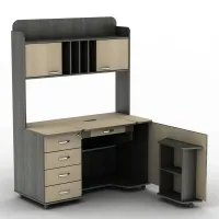 Стіл комп'ютерний Тиса Мебель СУ-15 Венге Молочний 1760x1450x1320 мм