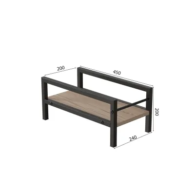 Підставка для системного блоку Ferrum-decor Нікі 21x24x45 Чорний ДСП Дуб Сан-Маріно 16мм (NIK0002)