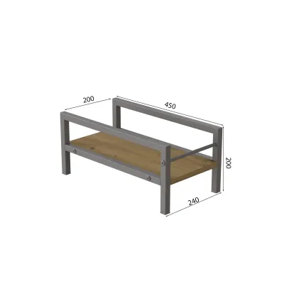 Підставка для системного блоку Ferrum-decor Нікі 21x24x45 Сірий ДСП Дуб Артізан 16мм (NIK0020)