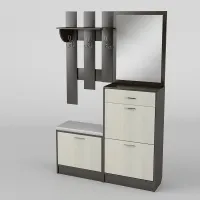 Прихожая Тиса Мебель-5 Венге Молочный 204.5x35x120 см Прихожая Тиса Мебель-5 Венге Молочный 204.5x35x120 см
