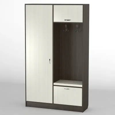Прихожая Тиса Мебель-19 Венге Молочный 204.5x35x120 см