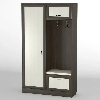 Прихожая Тиса Мебель-20 Венге Молочный 204.5x35x120 см