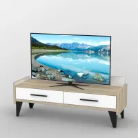 Тумба под телевизор Тиса Мебель ТВ-316 Дуб сонома Белый 60x44x140 см Тумба под телевизор Тиса Мебель ТВ-316 Дуб сонома Белый 60x44x140 см
