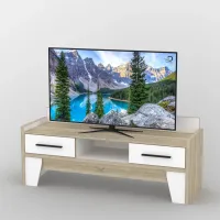 Тумба под телевизор Тиса Мебель ТВ-317 Дуб сонома Белый 60x44x140 см
