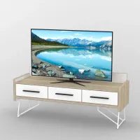 Тумба под телевизор Тиса Мебель ТВ-321 Дуб сонома Белый 60x44x140 см Тумба под телевизор Тиса Мебель ТВ-321 Дуб сонома Белый 60x44x140 см