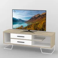 Тумба під телевізор Тиса Мебель ТВ-326 Дуб сонома Білий 55x44x150 см Тумба під телевізор Тиса Мебель ТВ-326 Дуб сонома Білий 55x44x150 см
