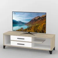 Тумба під телевізор Тиса Мебель ТВ-328 Дуб сонома Білий 49x44x150 см Тумба під телевізор Тиса Мебель ТВ-328 Дуб сонома Білий 49x44x150 см