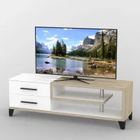 Тумба под телевизор Тиса Мебель ТВ-335 Дуб сонома Белый 49x44x150 см
