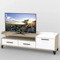 Тумба під телевізор Тиса Мебель ТВ-342 Дуб сонома Білий 58x44x180 см Тумба під телевізор Тиса Мебель ТВ-342 Дуб сонома Білий 58x44x180 см