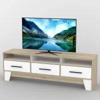 Тумба під телевізор Тиса Мебель ТВ-352 Дуб сонома Білий 58x44x180 см Тумба під телевізор Тиса Мебель ТВ-352 Дуб сонома Білий 58x44x180 см