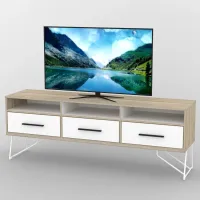 Тумба под телевизор Тиса Мебель ТВ-353 Дуб сонома Белый 65x44x180 см