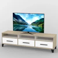 Тумба під телевізор Тиса Мебель ТВ-356 Дуб сонома Білий 49x44x180 см