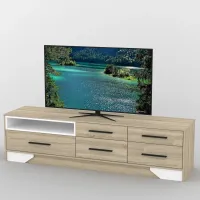 Тумба під телевізор Тиса Мебель ТВ-358 Дуб сонома Білий 48x44x180 см