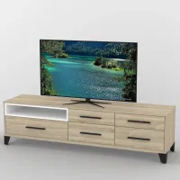 Тумба під телевізор Тиса Мебель ТВ-363 Дуб сонома Білий 49x44x180 см Тумба під телевізор Тиса Мебель ТВ-363 Дуб сонома Білий 49x44x180 см
