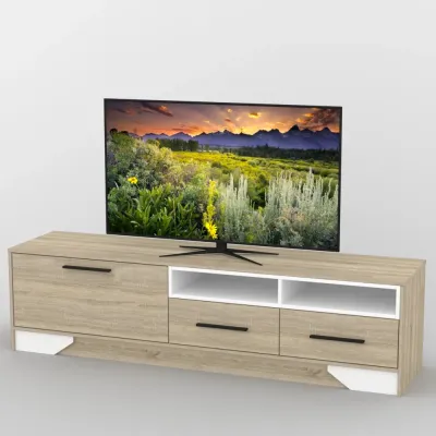 Тумба під телевізор Тиса Мебель ТВ-365 Дуб сонома Білий 48x44x180 см