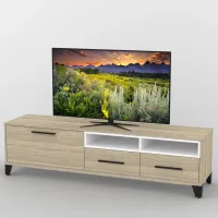 Тумба під телевізор Тиса Мебель ТВ-370 Дуб сонома Білий 49x44x180 см