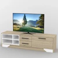 Тумба під телевізор Тиса Мебель ТВ-372 Дуб сонома Білий 48x44x180 см Тумба під телевізор Тиса Мебель ТВ-372 Дуб сонома Білий 48x44x180 см