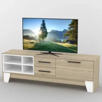 Тумба під телевізор Тиса Мебель ТВ-373 Дуб сонома Білий 58x44x180 см Тумба під телевізор Тиса Мебель ТВ-373 Дуб сонома Білий 58x44x180 см
