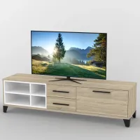 Тумба під телевізор Тиса Мебель ТВ-377 Дуб сонома Білий 49x44x180 см Тумба під телевізор Тиса Мебель ТВ-377 Дуб сонома Білий 49x44x180 см