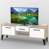 Тумба под телевизор Тиса Мебель ТВ-386 Дуб сонома Белый 68x44x180 см