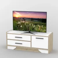 Тумба під телевізор Тиса Мебель ТВ-402 Дуб сонома Білий 58x44x139 см Тумба під телевізор Тиса Мебель ТВ-402 Дуб сонома Білий 58x44x139 см