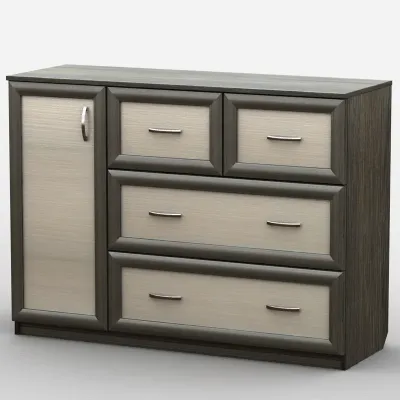 Комод Тиса Мебель АКМ-39 1 Венге Дуб молочний 90x45x120 см