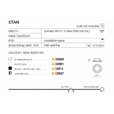 Точечный светильник AZzardo STAN AZ2811 Точечный светильник AZzardo STAN AZ2811