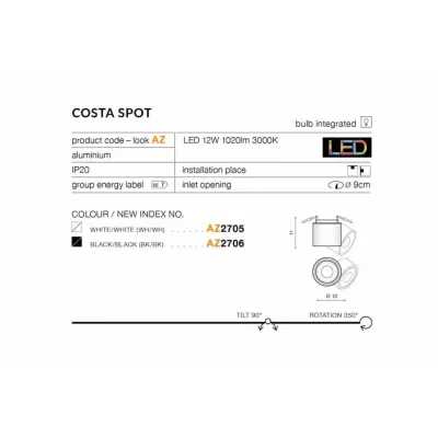 Точковий світильник AZzardo COSTA AZ2705