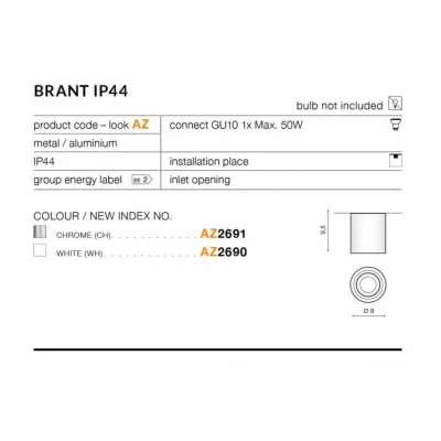 Точечный светильник AZzardo BRANT IP44 AZ2690