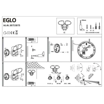 Настінний вуличний світильник Eglo PAGINOPAGINO 98175