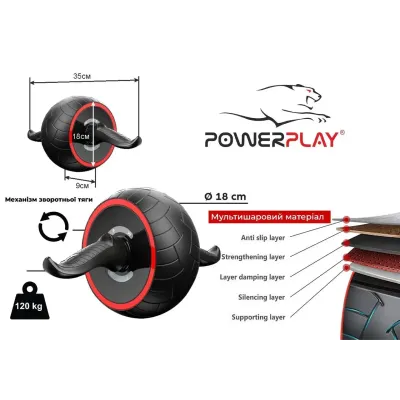 Колесо для пресу PowerPlay 4326 зі зворотним механізмом Чорно-червоне Колесо для пресу PowerPlay 4326 зі зворотним механізмом Чорно-червоне