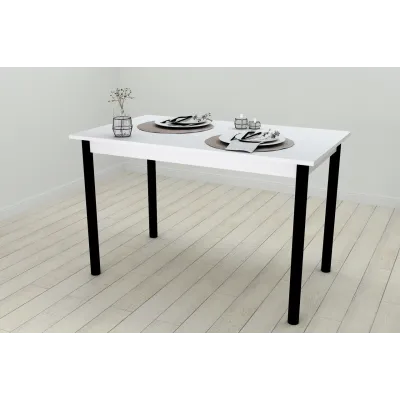 Стіл кухонний Ferrum-decor Беніта 75x120x70 Чорний ДСП Біле 16мм (BEN0008)