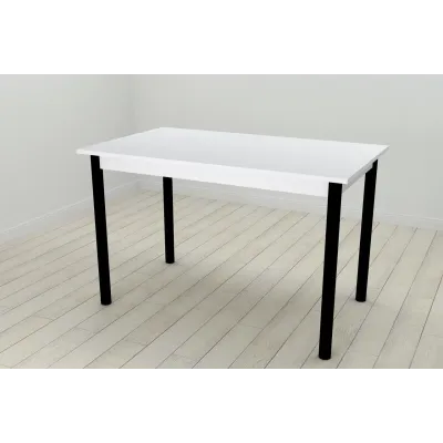 Стіл кухонний Ferrum-decor Беніта 75x120x70 Чорний ДСП Біле 16мм (BEN0008)