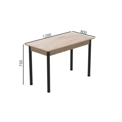 Стіл кухонний Ferrum-decor Беніта 75x120x80 Чорний ДСП Дуб Сан-Маріно 16мм (BEN0016) Стіл кухонний Ferrum-decor Беніта 75x120x80 Чорний ДСП Дуб Сан-Маріно 16мм (BEN0016)