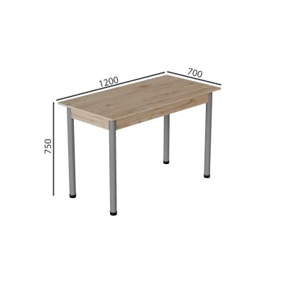Стол кухонный Ferrum-decor Бенита 75x120x70 Серый ДСП Дуб Сан-Марино 16мм (BEN0051)