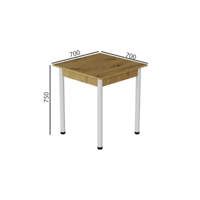 Стіл кухонний Ferrum-decor Агата 75x70x70 Білий ДСП Дуб Артізан 16мм (AGA0034) Стіл кухонний Ferrum-decor Агата 75x70x70 Білий ДСП Дуб Артізан 16мм (AGA0034)