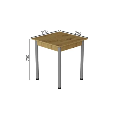 Стіл кухонний Ferrum-decor Агата 75x70x70 Сірий ДСП Дуб Артізан 16мм (AGA0062)