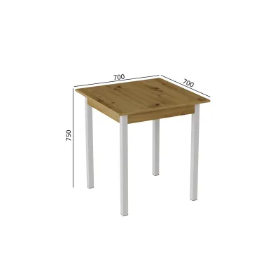 Стол кухонный Ferrum-decor Диего 75x70x70 Белый ДСП Дуб Артизан 16мм (DIE0034)