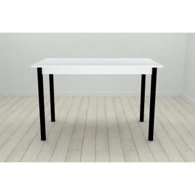 Стіл кухонний Ferrum-decor Маріо 75x120x60 Чорний ДСП Біле 16мм (MAR0001) Стіл кухонний Ferrum-decor Маріо 75x120x60 Чорний ДСП Біле 16мм (MAR0001)