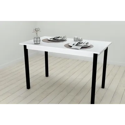 Стіл кухонний Ferrum-decor Маріо 75x120x80 Чорний ДСП Біле 16мм (MAR0015)