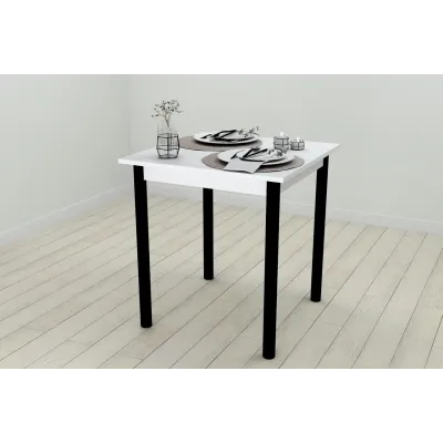 Стіл кухонний Ferrum-decor Агата 75x70x70 Чорний ДСП Біле 16мм (AGA0008) Стіл кухонний Ferrum-decor Агата 75x70x70 Чорний ДСП Біле 16мм (AGA0008)