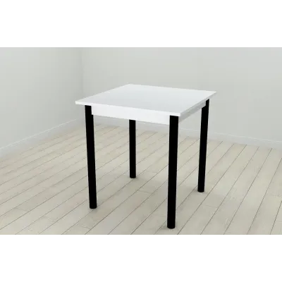 Стіл кухонний Ferrum-decor Агата 75x70x70 Чорний ДСП Біле 16мм (AGA0008)