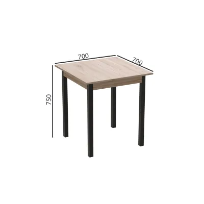 Стіл кухонний Ferrum-decor Агата 75x70x70 Чорний ДСП Дуб Сан-Маріно 16мм (AGA0009)