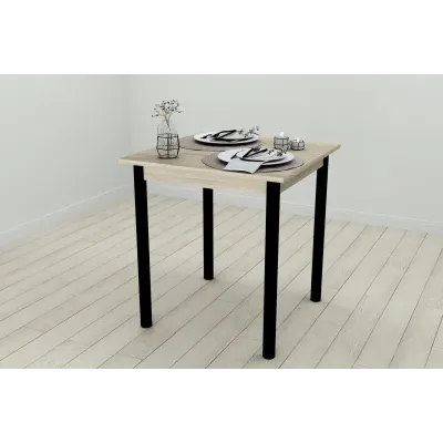 Стол кухонный Ferrum-decor Агата 75x70x70 Черный ДСП Сонома 16мм (AGA0011)