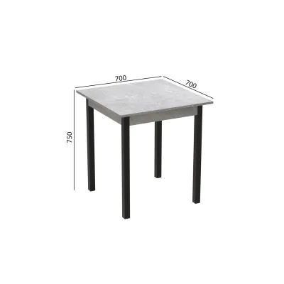 Стіл кухонний Ferrum-decor Агата 75x70x70 Чорний ДСП Бетон 16мм (AGA0014) Стіл кухонний Ferrum-decor Агата 75x70x70 Чорний ДСП Бетон 16мм (AGA0014)