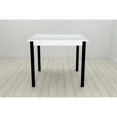 Стіл кухонний Ferrum-decor Агата 75x80x80 Чорний ДСП Біле 16мм (AGA0015)